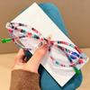 New oval Small Frame Reading Glasses Ultralight Anti Blue Light Presbyopic Glasses Women Stylish Printing Far Sight Eyewear +4.0