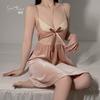 Women's Velvet Deep V Cami Sleep Dress with Robe Lounge Pajama Set