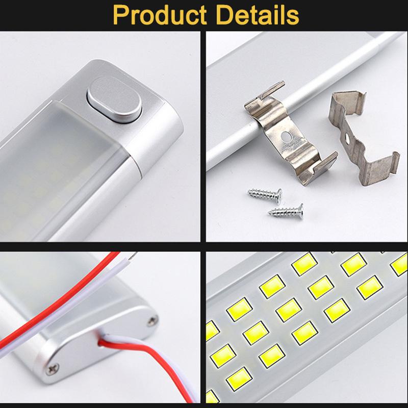 12W LED Dome Light 12V/24V for RV, Truck, Van - Bright Cabin Reading Lamp with Switch High Brightness, Low Heat, Easy Install