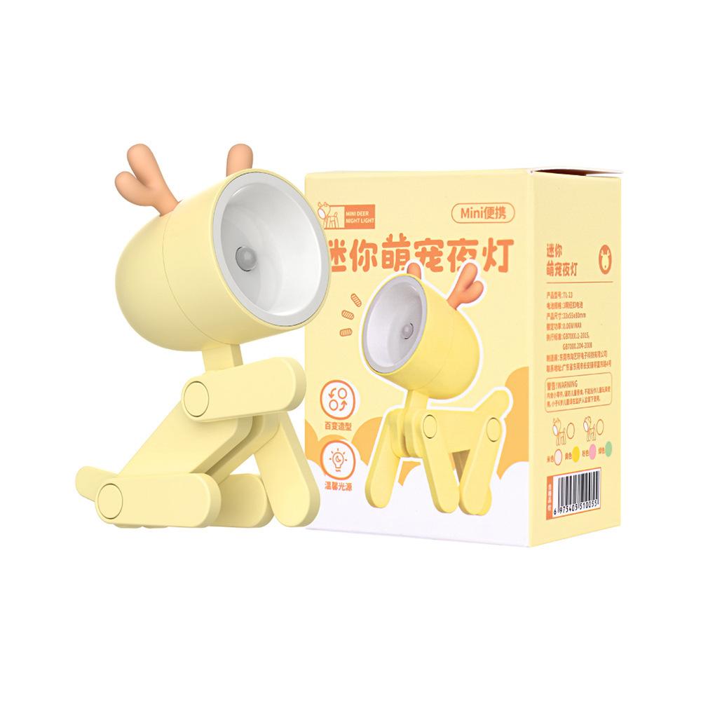 Creative Mini Led Desk Lamp Cartoon Folding Table Lamp Kids Room Bedroom Reading Book Light DIY Desktop Ornament Holiday Gifts