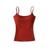 Canottiera da donna con spalline sottili, vestibilità aderente, tinta unita, basic, casual, corta
