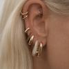 Modische CZ Zirkon Runde Huggie Creolen für Damen Geometrische U-Form Ohr Schnallen Creolen Vergoldeter Edelstahl Schmuck