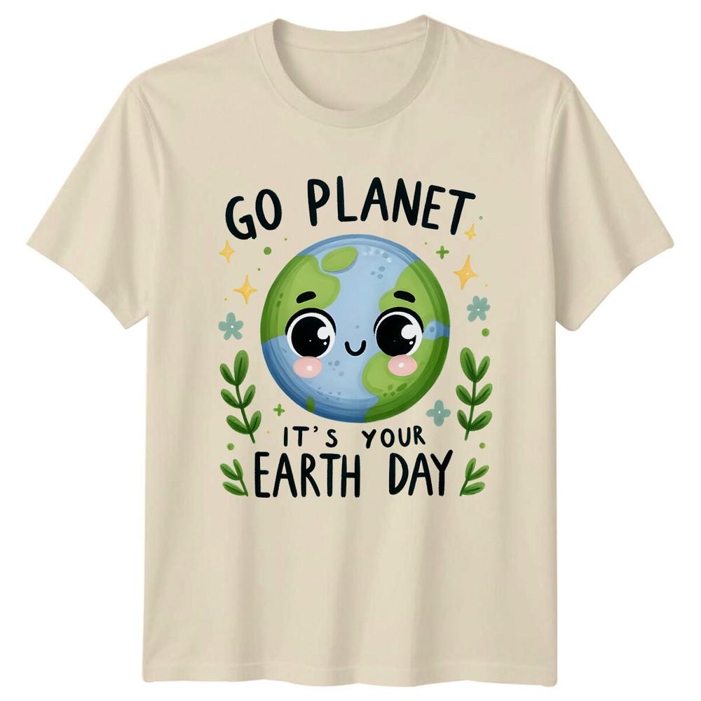 Go Planet Its Your Earth Day Cute Earth Cartoon Earth Day TShirt