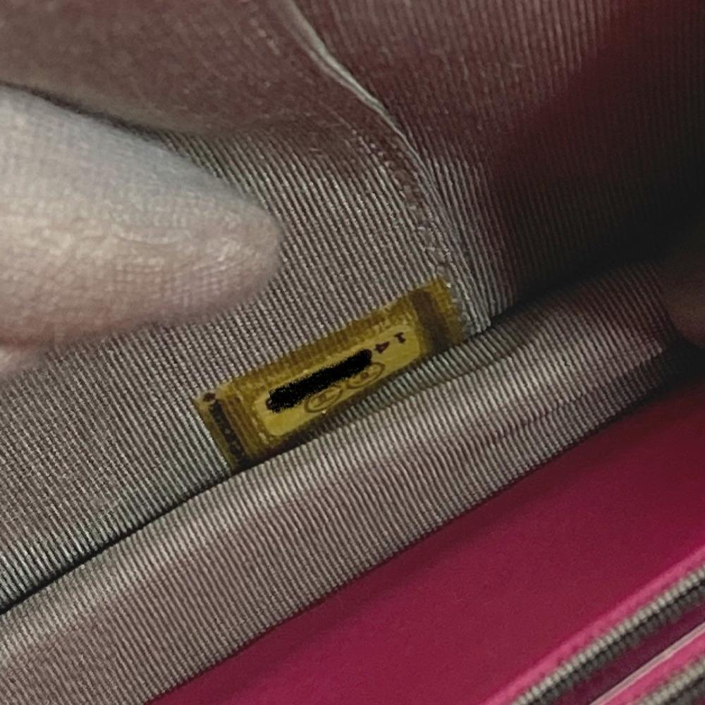 CHANEL Makeup Shoulder Bag Crossbody Long Wallet Patent Leather pink