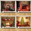 Christmas Tree Tapestry Christmas Gift Fireplace Christmas Farmhouse Decoration Kitchen Wall Blanket Feliz Navidad