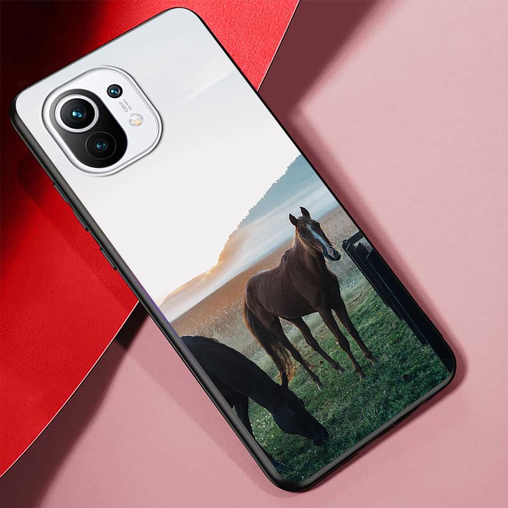 Running Horse Case for Xiaomi Mi 11 Lite 5G 12 Pro Note 10 10T 9 SE 9T 10S 8 A2 Lite CC9 Redmi Note 11 9S K40 TPU Phone Cover