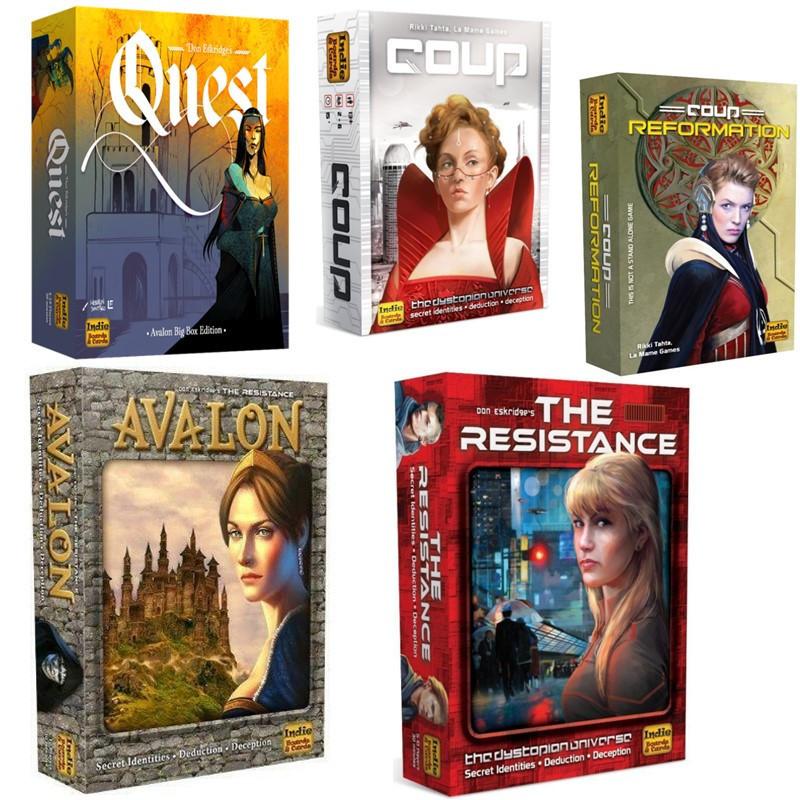 Avalon Coup The Resistance Quest Enhanced Entertainment Board Game Set
