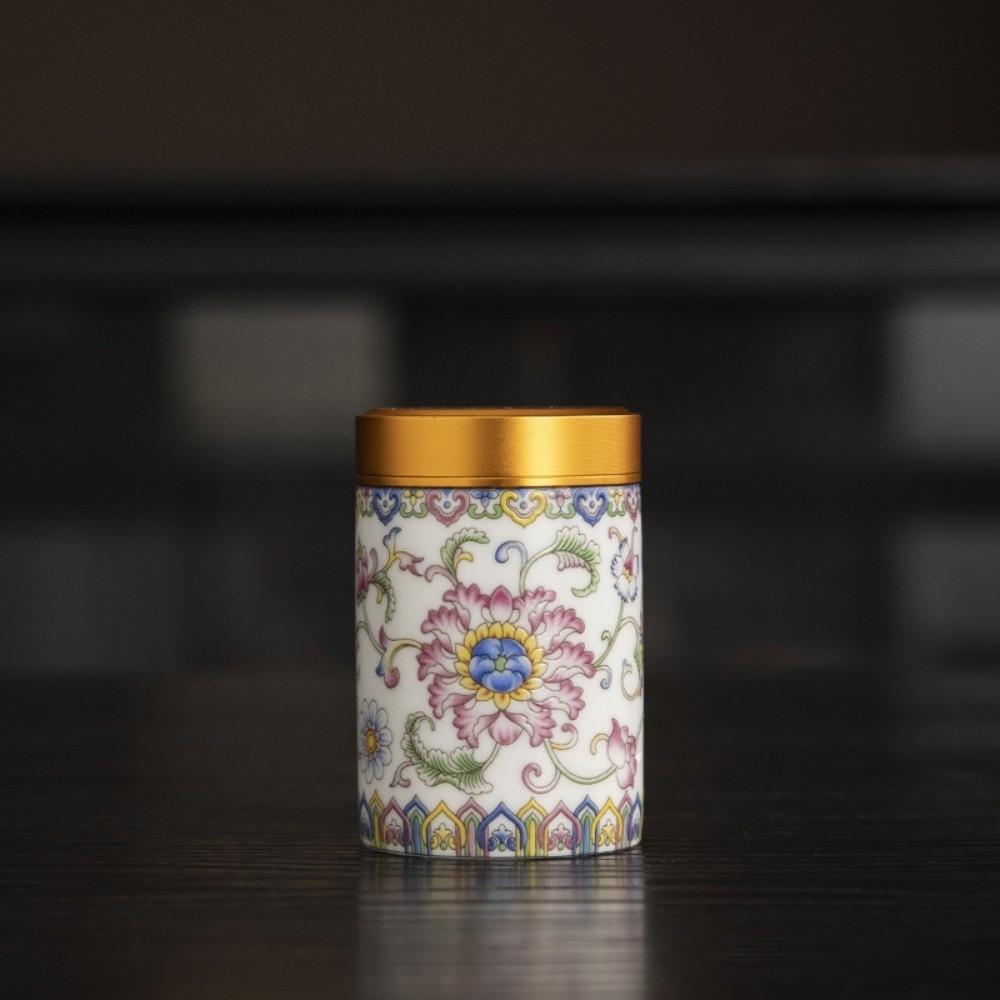 Mini Tea Packaging Box Flower Green Tea Canister Empty Tea Tin Can  Loose Leaf Tea Storage