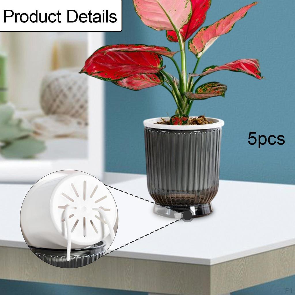 5 Stück Selbstbewässernde Pflanzgefäße Blume Mode Robust Tragbar Pflanzgefäße Zimmerpflanzen Outdoor-Pflanzen