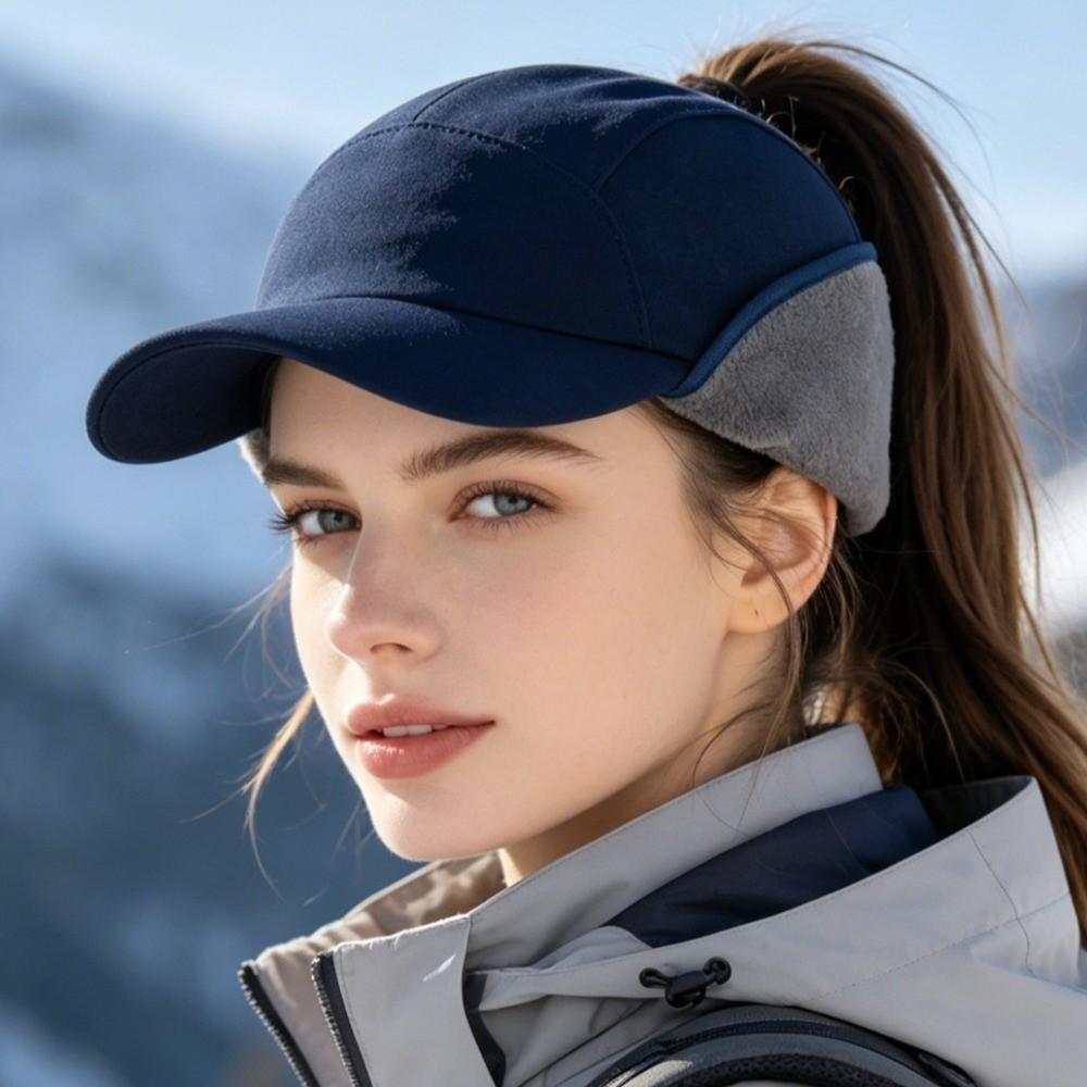 Polar Fleece Earmuffs Hat for Men Warm Ear Protection Hat Casual Winter Baseball Cap Autumn Winter