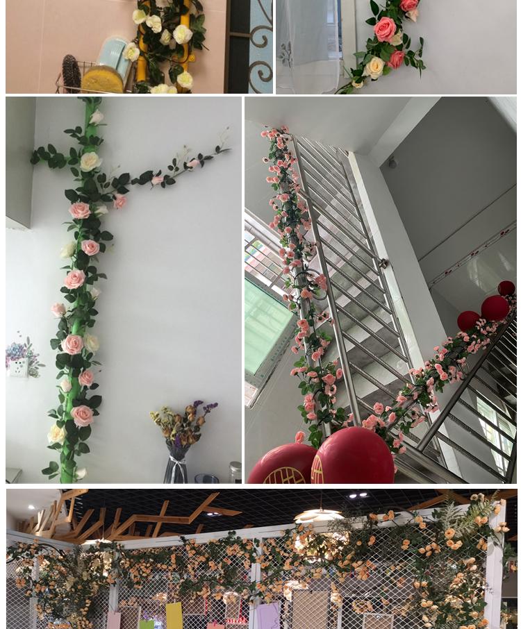 Artificial Rose Vine Hanging Basket and Arch Decoration