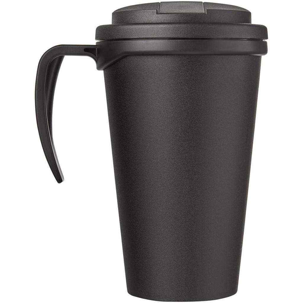 Americano "Grande" 350 ml mug with spill-proof lid Solid black