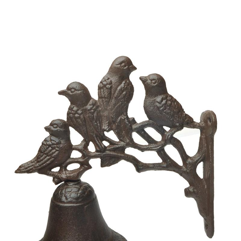 Cast Iron Four-bird Branch Bell Suitable for Courtyard Garden Wall Doorbell Creative Decoration Crafts