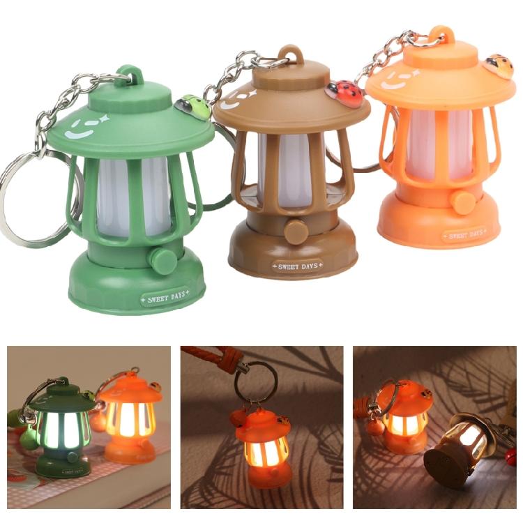 Waterproof Retro Lantern Pendant Orange Strap Vintage Lantern Keychain Pendant Suitable For Explorers And Campers
