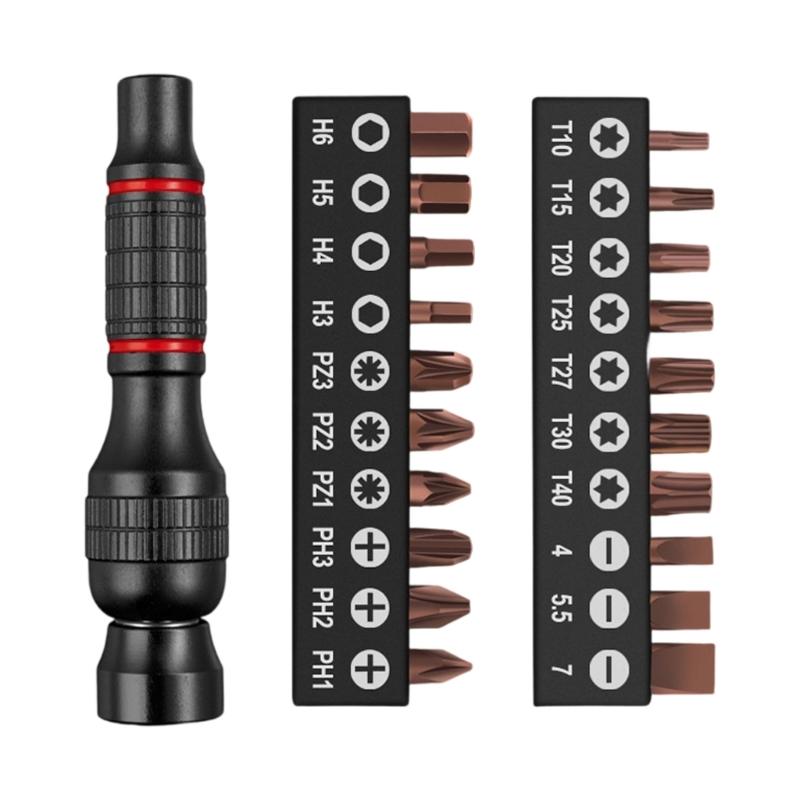 Multipurpose Aluminum Alloy Screwdriver Kit Magnetic Tip 6.35mm Standard Shank For Phone Tablet Home Appliance Repair