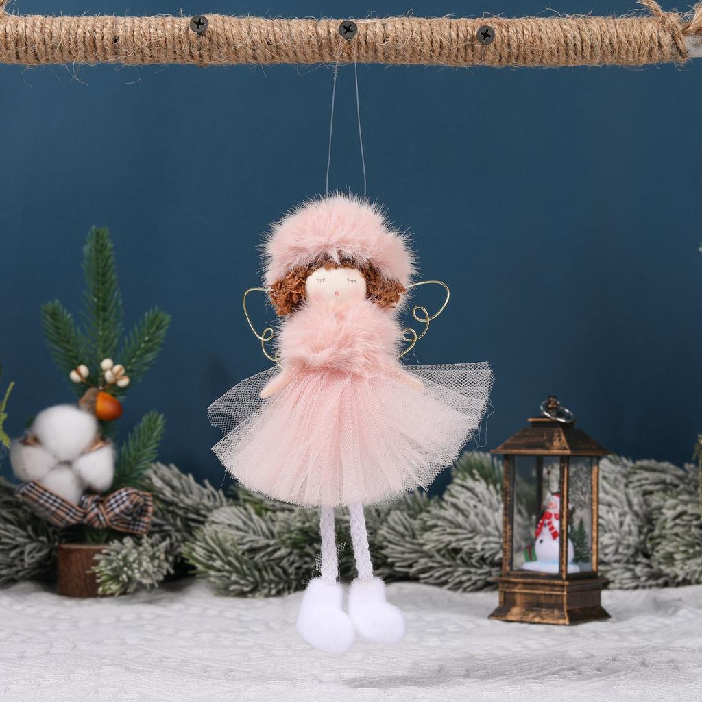 Neues kreatives Weihnachten Plüsch Chiffon Kleid Engel Weihnachtsbaum mit kleinem Zubehör Weihnachtsdekorationen