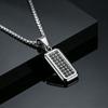 Stylish Black Zircon Dog Tag Pendant Necklace for Men, Fashion Waterproof Stainless Steel Necklace, Trendy Jewelry Gifts to Him