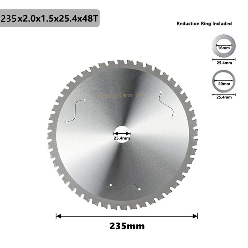 1pc Metal cutting blade disc 136/165/180/235/305/355mm carbide circular saw blade 30T-80T for steel circular metal cutting blade