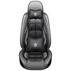Housses de siège de voiture luxueuses entièrement en similicuir avec support lombaire ergonomique - Convient à la plupart des voitures 5 places, avec noir et surpiqûres rouges