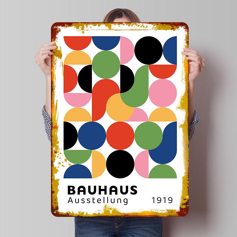 

BAUHAUS Abstract GRBYP Tin Plaque Poster Customized Wall Art Retro Vintage Metal Signs for Man Cave Living Room Decorations 7.9x11.8In(20x30cm)
