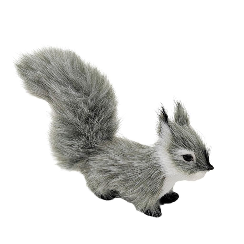 Simulated Plush Squirrels Stuffed Plush Figure Artificial Fake Animal Tree Ornaments Lovely Accent for Home Display