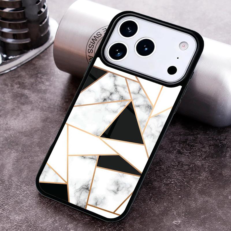 Marmor Geometrisches Handyhülle für iPhone 17 16 15 Pro Max Air 14 13 12 11 Plus Stoßfest Capa Cover
