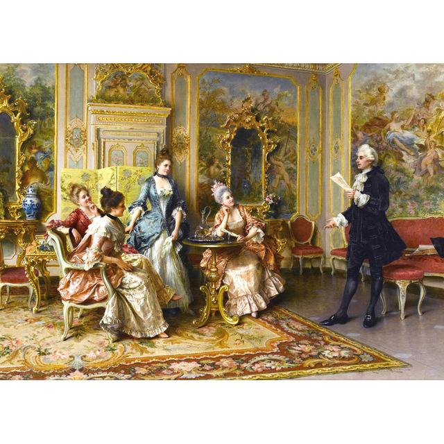 Europa Mädchen Malerei Vintage Ölgemälde auf Leinwand Wandkunst Drucke Klassische Poster und Drucke für Wohnzimmer Kein Rahmen