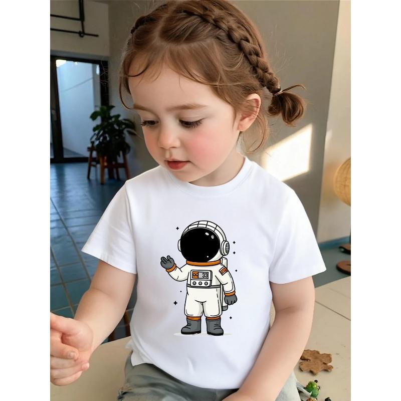 

European sizes Girls Short Sleeve T-Shirt Made from Soft And Cozy for Daily Wear, Perfect for Home, Outdoor, And Sports Activities 98cm белый