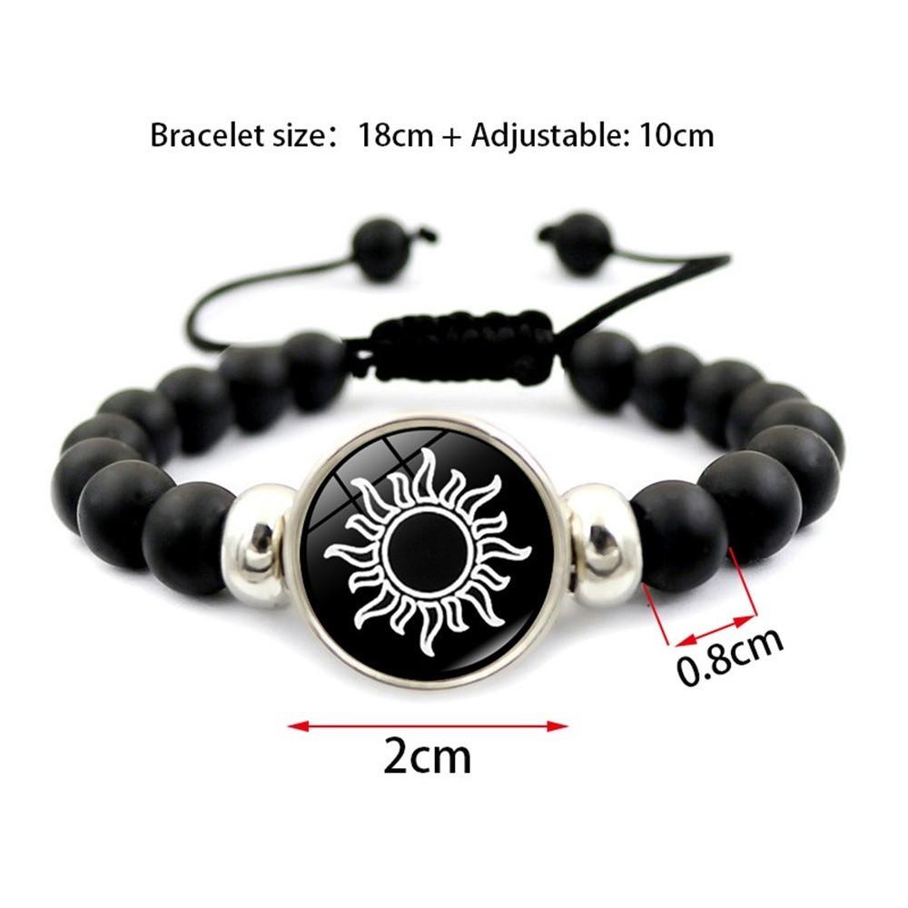 Luminous Couple Bracelets Sun Moon Hand Chain Retro Beading Bracelet  Couple Jewelry Gift