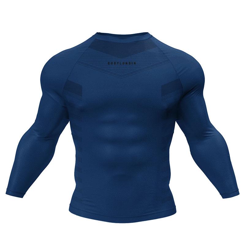 Men s Slim Fit Long Sleeve T-Shirt - Breathable, Stretchy, Casual Muscle Fitness Top XXL