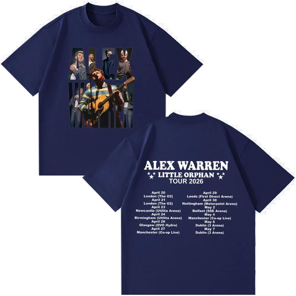 Unisex Women Fashion Hiphop Tshirt Singer Alex Warren 2026 Tour Print Tshirts Summer Cotton Loose Casual Tshirts Streetwear Y2K
