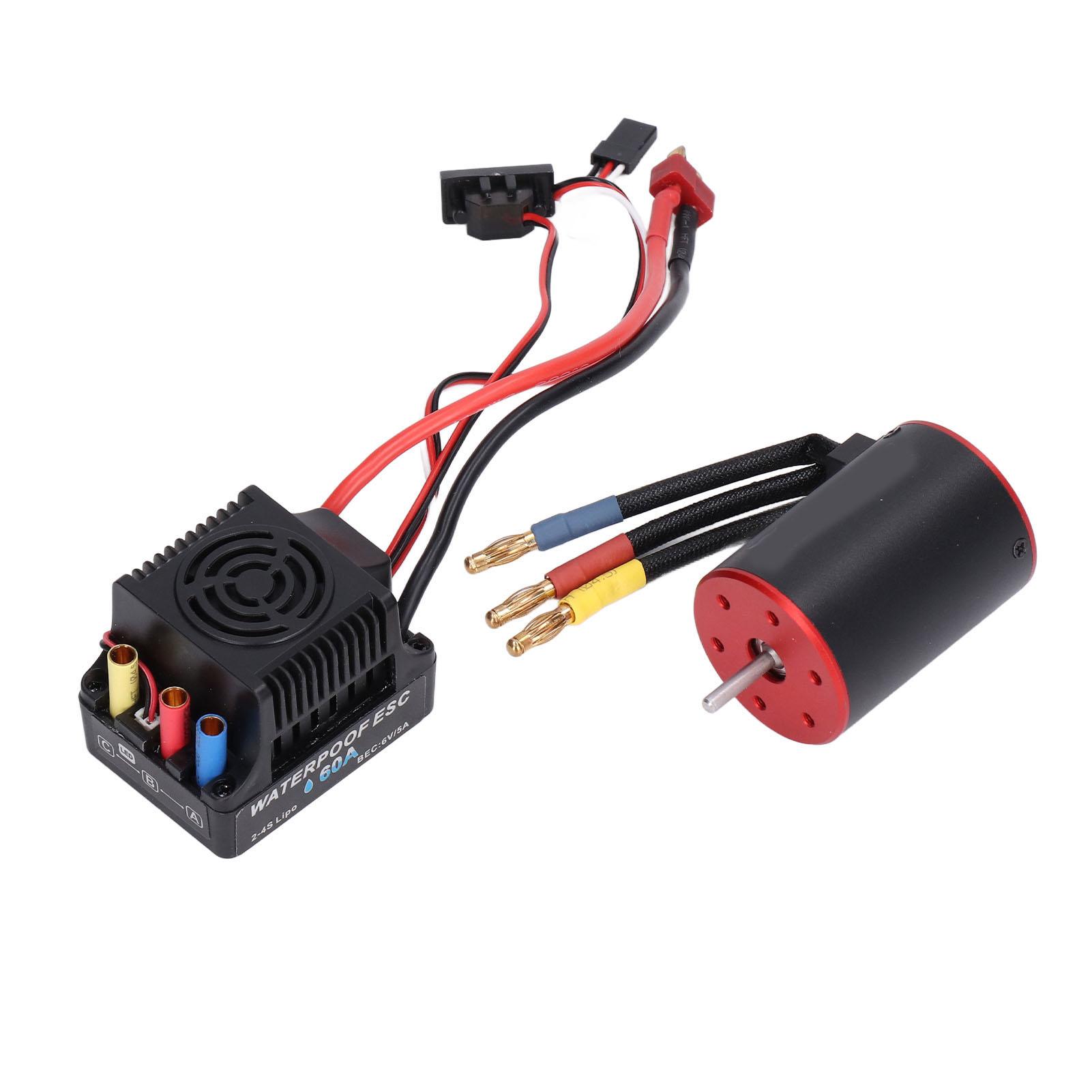 

Водонепроникний безколекторний 60A ESC Електричний регулятор Коротка лінія 3650 3900KV Мотор з 4мм Бананом