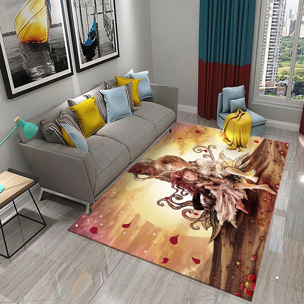 Romantic Valentines Day Love Printed Pattern Carpet Bedroom Non-slip Mat Home Living Room Bathroom Kitchen Home Decoration Mat