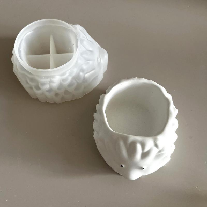 Igel Silikonform Pflanzgefäßform Silikonharz Tierornamente Topfform Handarbeiten Wiederverwendbare Kunsthandwerke für Heimdekoration