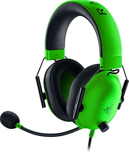 Razer BlackShark V2 X Green Gaming Headset with 3.5mm Analog, 7.1 Surround Sound, Patented 50mm Drivers, Unidirectional Microphone, Noise Cancellation