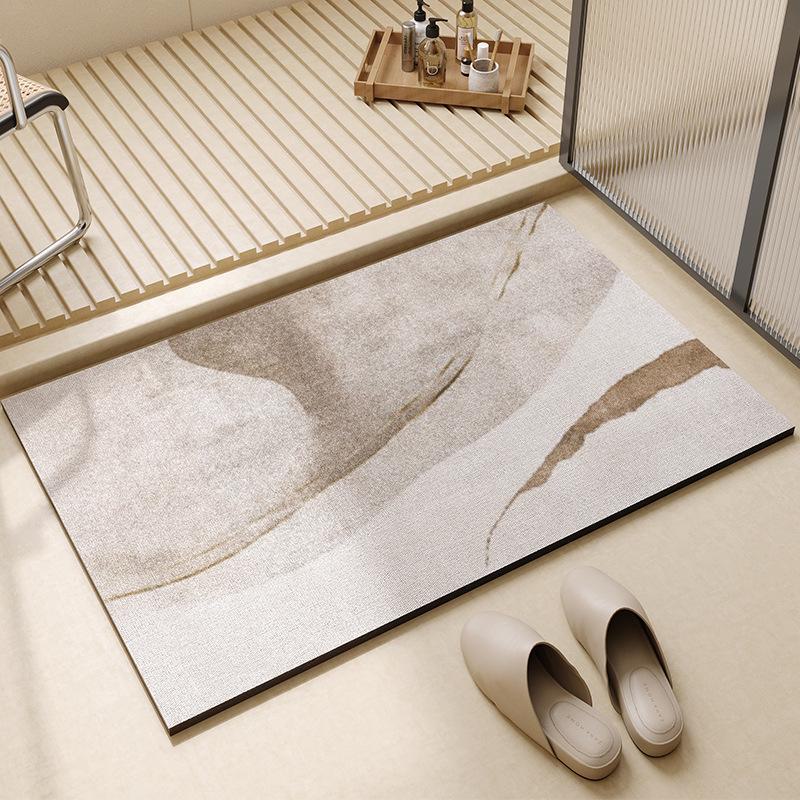 Wabi-Sabi Diatom Mud Bathroom Mats: Absorbent, Quick-Drying, Non-Slip, Dirt & Wear-Resistant.