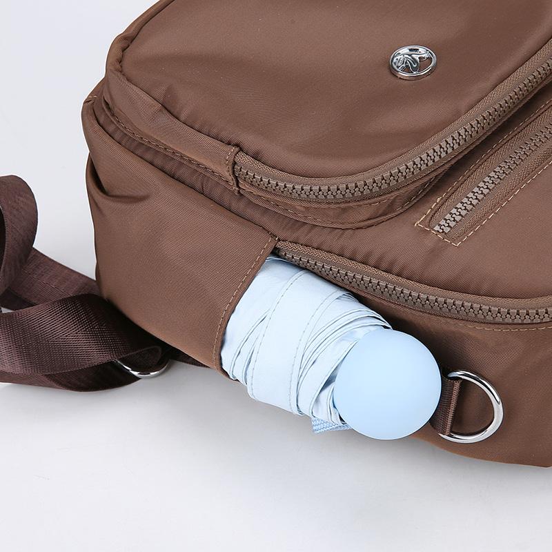 Women's Solid Color Backpack Lightweight Student Schoolbag Multifunctional Crossbody Shoulder Handbag