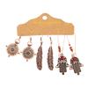 Antique Sliver-Plated Hollow Alloy Geometric Dangle Indian Earrings For Women Gypsy Zircon Boho Ethnic Leaf Bell Tassel Earring