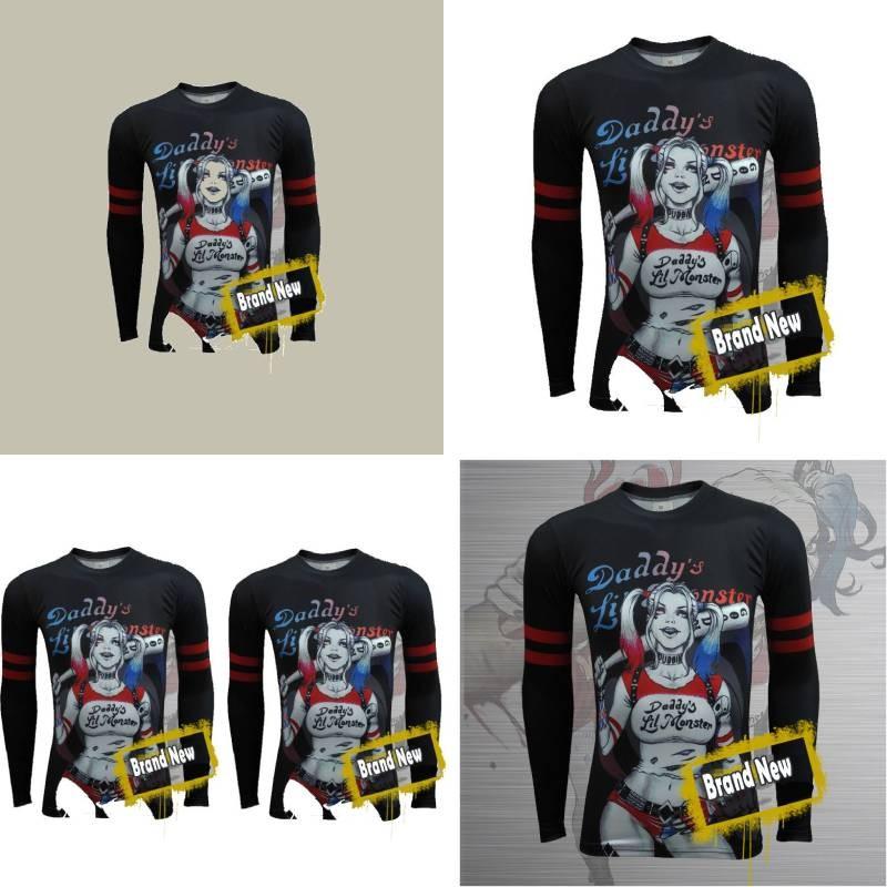 Harley Quinn T Shirt For Men Long Sleeve Polyester Casual Streetwear Teenager Style