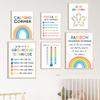 Beruhigende Ecke Gefühl Regenbogen Stern Psychologie Wandkunst Leinwand Malerei Nordische Poster und Drucke Wandbilder Kinderzimmer Dekor