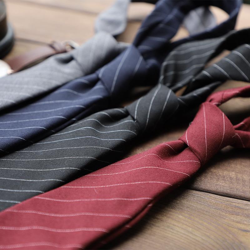 7CM Width Grey Striped Neckties Formal Business TR Cotton Neck Ties For Men Classic Black Red Soft Tie Meeting Tuxedo Cravat