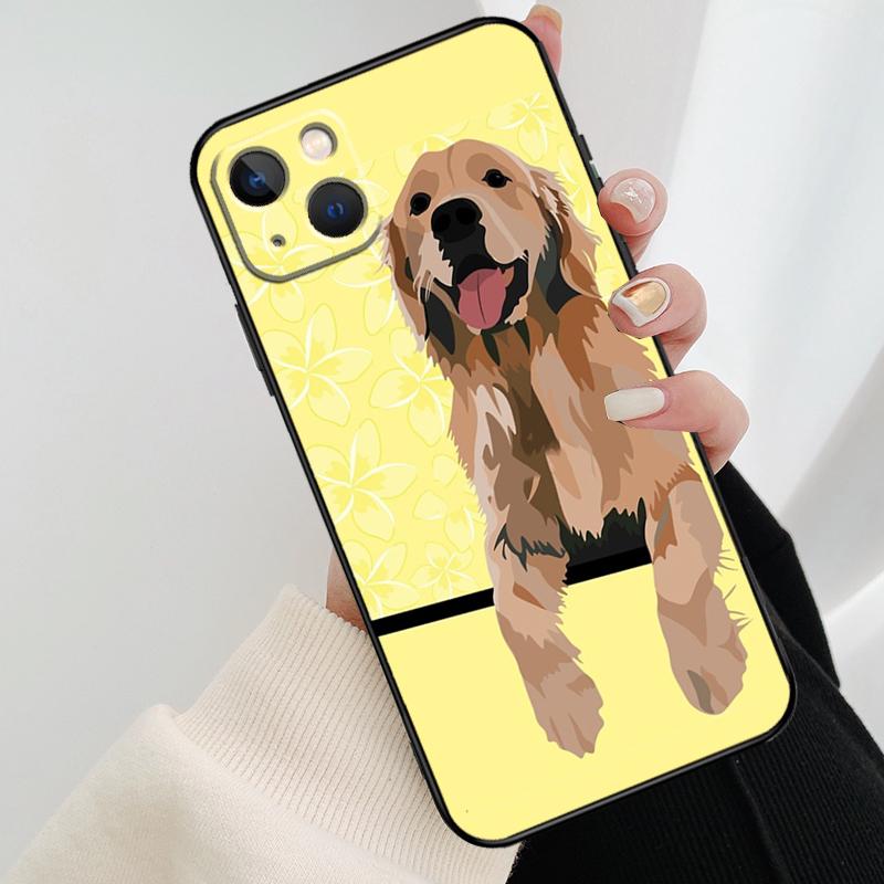 Cartoon Golden Retriever Dog Phone Case For iPhone 17 Pro Max 14 13 12 11 15 16 Pro Max mini 15 16 Plus 16e 17 Air Cover
