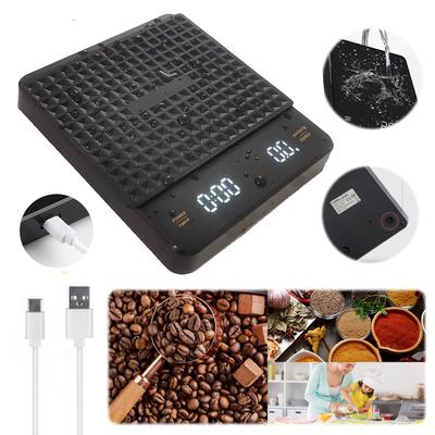 Mini Coffee Scale W/ Timer Rechargeable 3kg/0.1g Accurate Scale LCD Portable Coffee Scale Electronic Scale for Pour Over Coffee