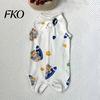Cat Anti-lick Suit Recovery Suit, Soft Cotton Clothing, Cute Cartoon Print Four-Leg Clothes, Easy Buckle Clothes After Surgery Apparel for Female Male