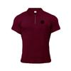 Tricou polo pentru bărbați, cu fermoar, din bumbac, pentru fitness, cu mânecă scurtă, îmbrăcăminte pentru culturism, în stil Anglia