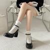 Mary Jane Shoes Pumps Spring Lady Chunky High Heels Round Toe Sexy Ankle Strap Dress Platform Party Wedding Women Heeled Shoes