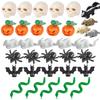 Halloween Scene Building Blocks MOC Cemetery Tombstone Mouse Pumpkin Car Vampire Throne Fireplace Bat Light Candle Toy Gift A040