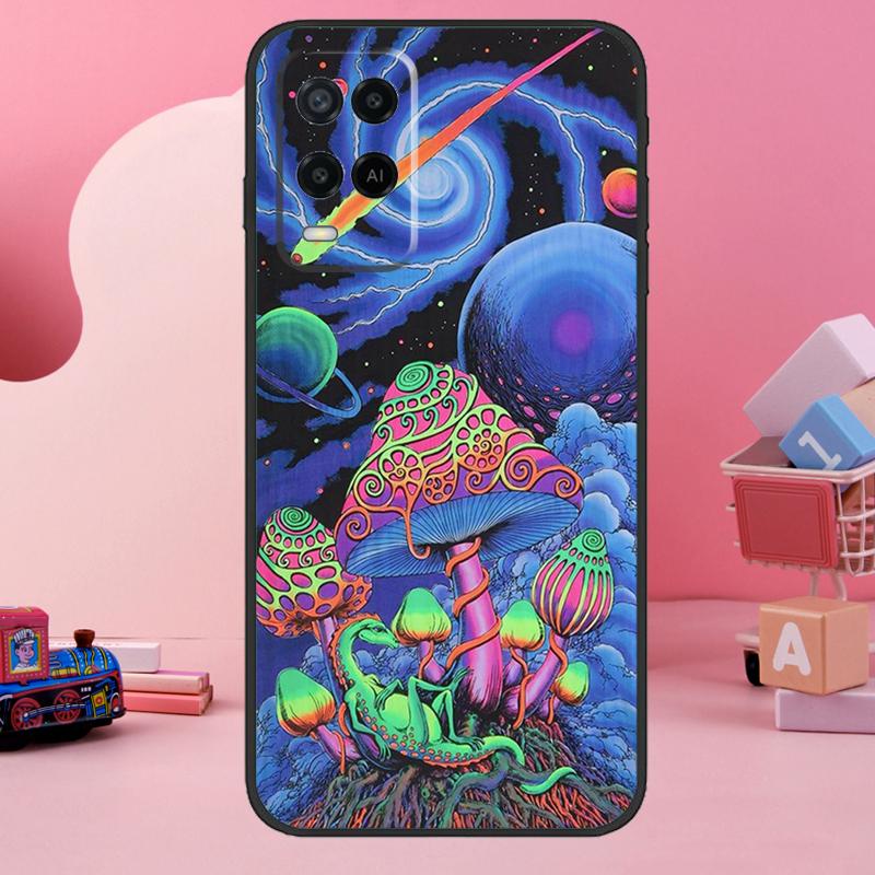 Weird Trippy Mushroom Case For Oppo A74 A94 A54 A17 A57 A77 A76 A16 A96 A18 A60 A80 A40 A38 A58 A78 A98 A15 A5 Pro
