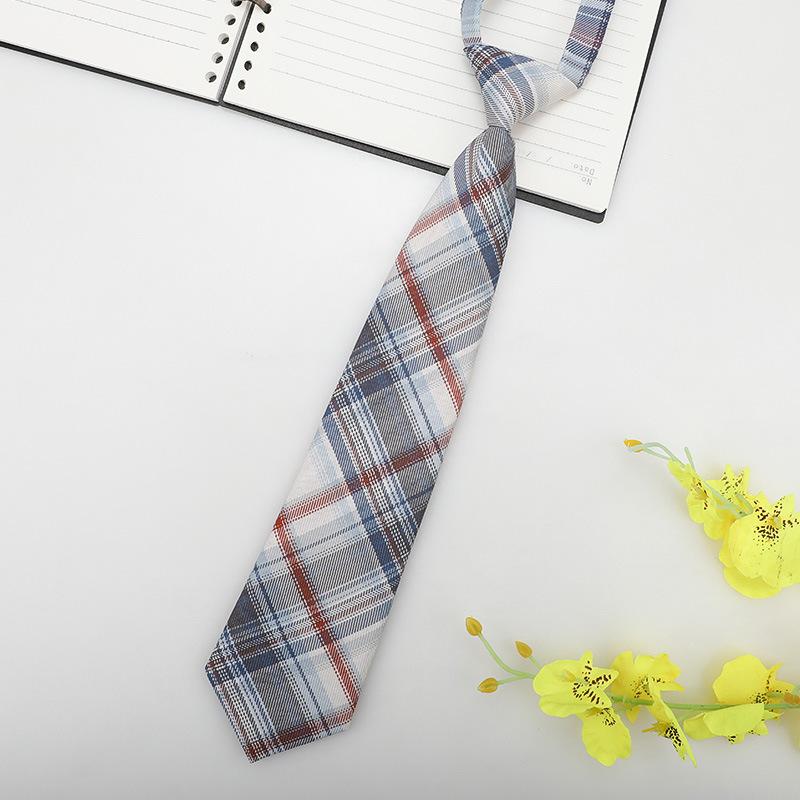 Jk Small Tie Female College Style Lazy Japanese Plaid Uniform Shirt Tie Student Ins Men'S And Women'S Short Styles Free Of Charge