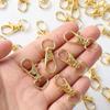 100PCS Gold Swivel Clasps Lanyard Snap Hooks with Key Rings Clip Hooks Lobster Claw Clasps for Keychains Jewelry DIY Crafts.
